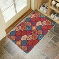 thumbnail image 4 of Retro Door Mat, 17 X 30 Inch Boho Vintage Square Pattern (2) Welcome Doormat Decorative Home Floor Mat, Non Slip Rubber Back and Strong Water Absorption for Outdoor Indoor Entrance Decor, 4 of 6