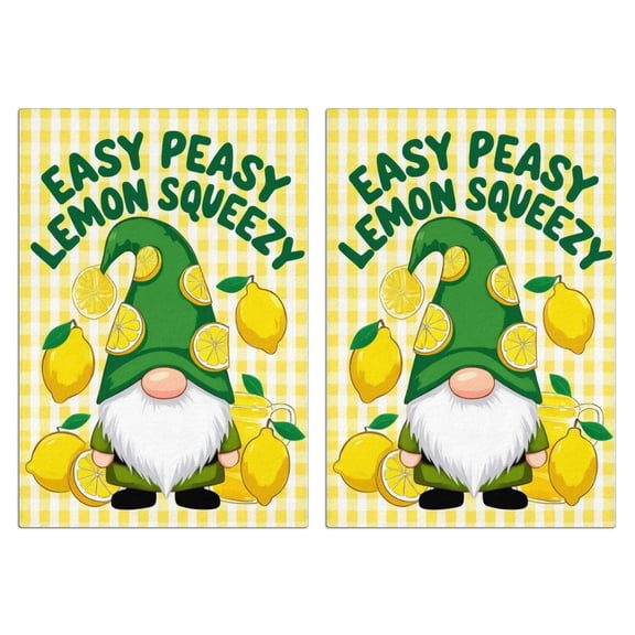 2 Pcs Funny Kitchen Towels,Easy Peasy Lemon Squeezy Microfiber Dish Towels,Kitchen Tea Towels,Kitchen Towel Set (18" X 26")