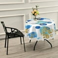 thumbnail image 6 of Coolnut 60 Inch Round Tablecloth - Snowflakes Waterproof Spill-Proof Table Cloth with Lace Washable Fabric Table Cover for Dining Tables, Kitchen and Parties House Decor, 6 of 7