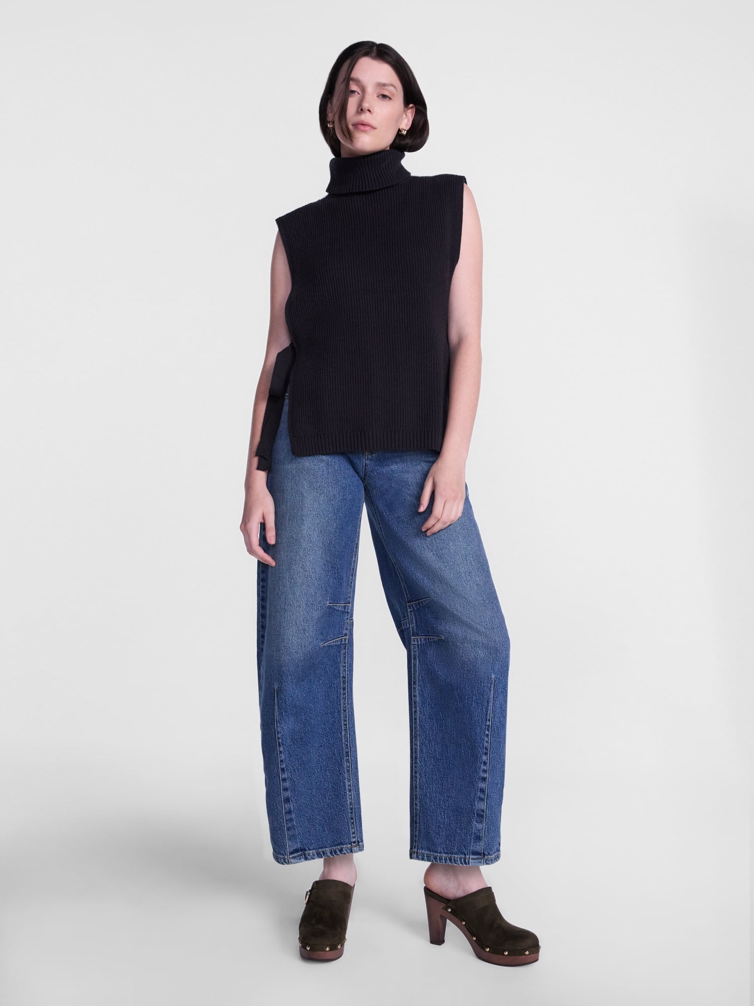 Scenario Women's Turtleneck Sweater Vest, Lightweight, Sizes S-XXXL