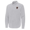 thumbnail image 2 of Men's Antigua Gray Real Salt Lake Porter Woven Tri-Blend Long Sleeve Button-Down Shirt, 2 of 3