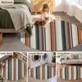 thumbnail image 5 of Round Rugs 3Ft, Brown Orange Striped Round Area Rug Washable Indoor Throw Carpet, Modern Stripes Art Farmhouse Small Non Slip Circle Rug for Bedroom Living Room Home Decor Aesthetic, 5 of 8