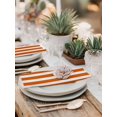 thumbnail image 6 of Burnt Orange Striped Cloth Napkins Washable Set of 1, Thanksgiving Orange White Stripes Reusable Dinner Table Napkins Cloth Bulk for Weddings Kitchen Restaurants Hotel Events Parties 20 x 20 Inch, 6 of 9