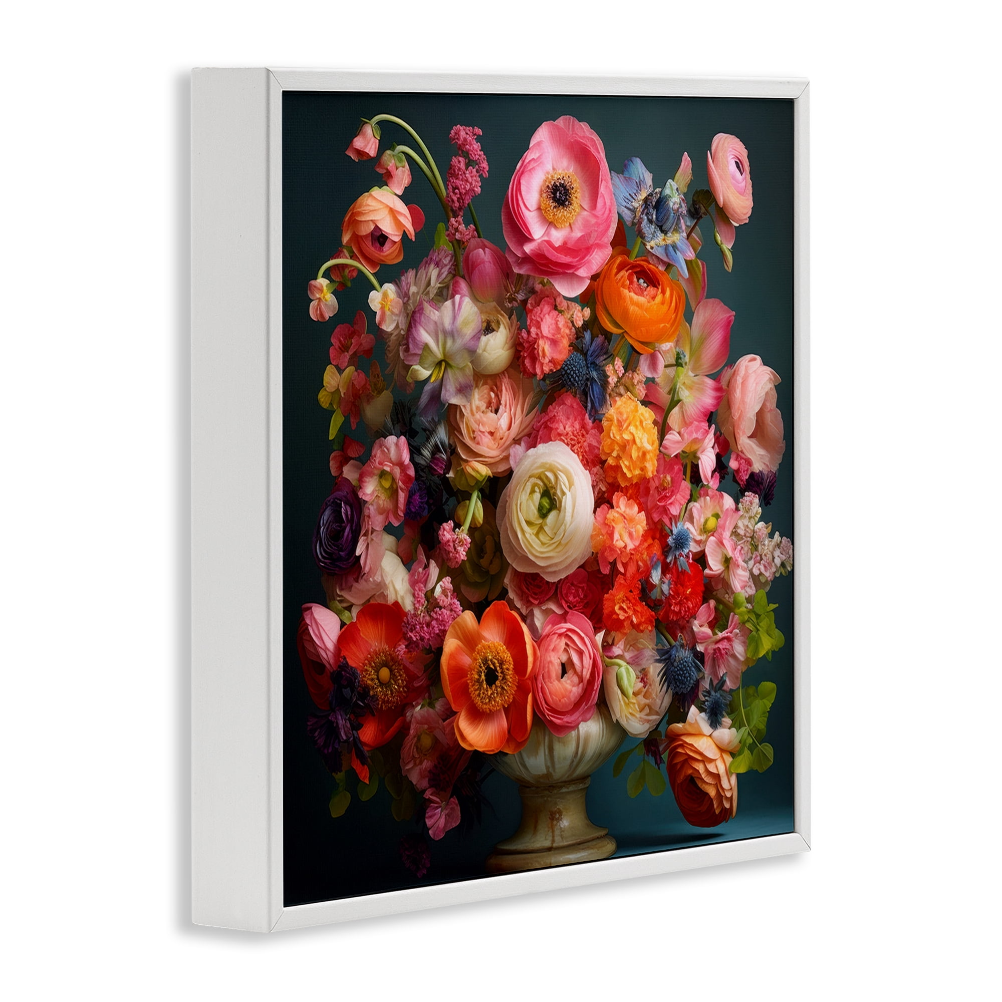 Stupell Industries Harmonious Mixed Peonies White Framed Giclee Art, design by Lazar Studio