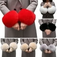 thumbnail image 2 of Skymirror 1 Pair Faux Fur Cuffs Fuzzy Solid Color Thick And Warm Winter Sleeve Accessory for Coats Jackets Celebrity Lady Prom Party Sleeve Add-ons Cuffs, 2 of 8