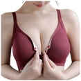 thumbnail image 3 of NIEWTR Front Closure Wireless Bras for Women No Underwire Compression Support Adjustable Straps Everyday Comfort Bra(Wine,5XL), 3 of 7