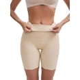 thumbnail image 5 of INSPIRE CHIC Women's High Rise Tummy Control Shaping Boyshorts Ice Silk Traceless Elastic Hip-Lifting Thigh Slimmers 3XL Beige, 5 of 6