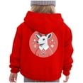 thumbnail image 6 of Staki Christmas Hoodie for Girls Ugly Xmas Santa Cotton Graphic Hooded Pullover Top Christmas Hoodies Shirt(Red,4-5 Years), 6 of 7