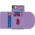 thumbnail image 4 of Wallet Cases for iPhone SE 2022/SE 2020/7/8 with Card Holder 4.7",PU Leather Magnetic Clasp [360° Rotatable Ring Holder Kickstand] Heavy Duty Flip Case for Women Girls,(Purple), 4 of 7