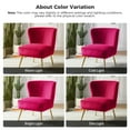 thumbnail image 4 of Velvet Accent Chair Upholstered Armless Side Chair Gold Leg Home Living Room Adult Fushia, 4 of 11