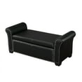 thumbnail image 5 of Inspired Home Noem Faux Leather Storage Bench Nailhead Trim, Black, 5 of 9