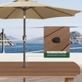 thumbnail image 4 of Ciokea 7-Piece Outdoor Dining Set with Table and 6 Chairs HDPE Patio Set Umbrella Hole Garden Backyard Poolside Teak, 4 of 7