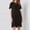 F-245Black, variant on ZHOGXU Women's Dress Short Sleeve Round Neck Solid Color Buttons Fashion Comfortable Dresses With Pockets For Casual Daily Wear,Beige,L