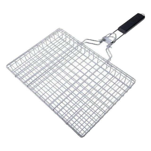 koolsoo Folding Grill Basket Nonstick for Camping Chicken Steak Vegetables Holder Rack 32x3.5x50cm