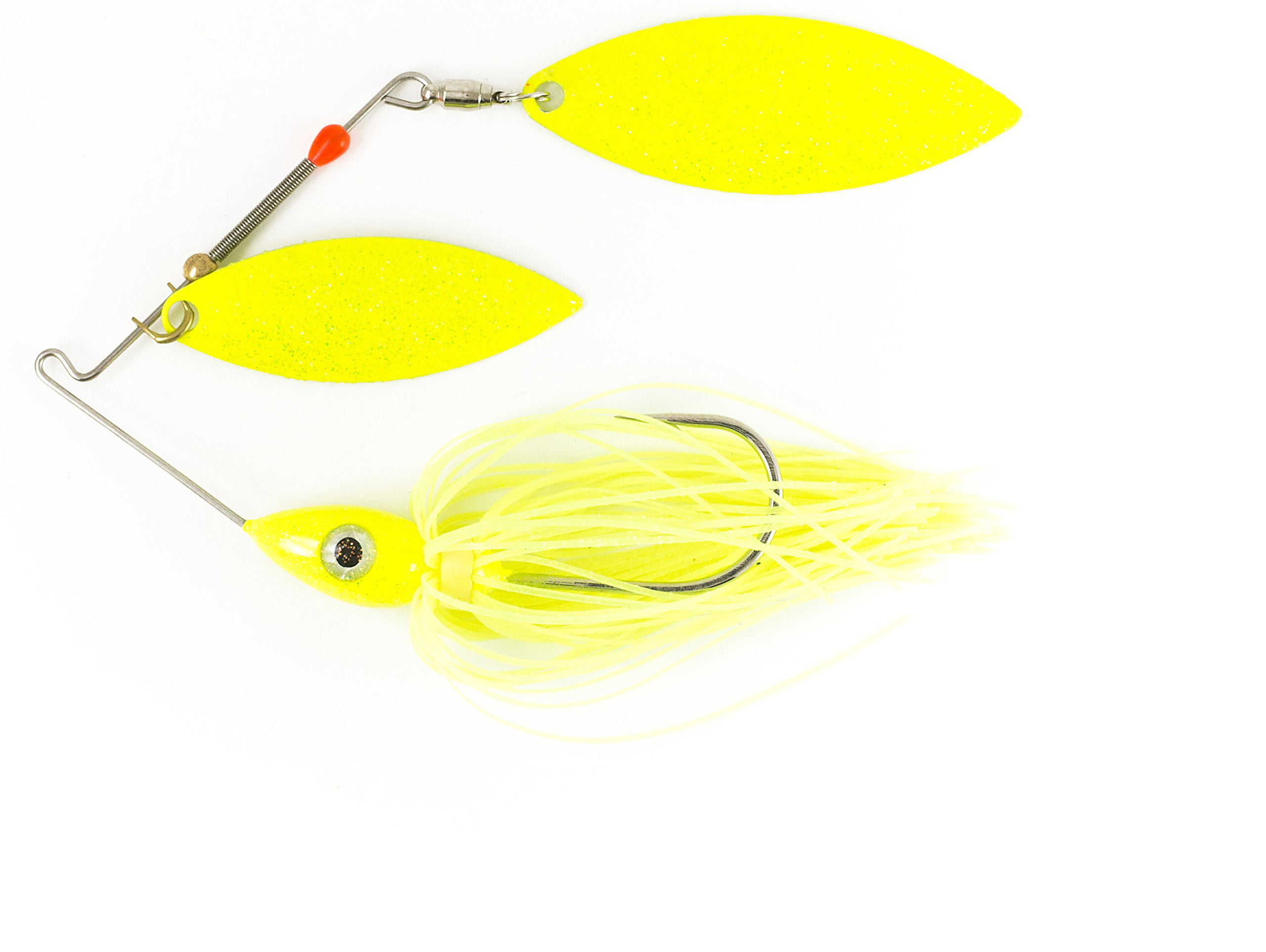 Nichols Lures Pulsator Metal Flake Double Willow Spinnerbait Chartreuse 12 Ounce