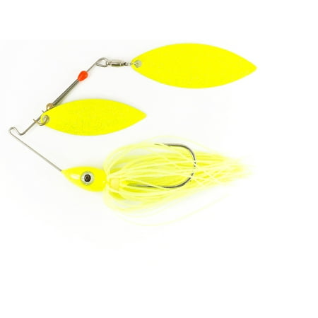 Nichols Lures Pulsator Metal Flake Double Willow Spinnerbait Chartreuse 1/2-Ounce
