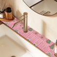 thumbnail image 2 of Yayeee Faucet Mat for Kitchen Sink 14.7" Diatomite Long Splash Guard Pad, Pink Gingerbread House, 2 of 7