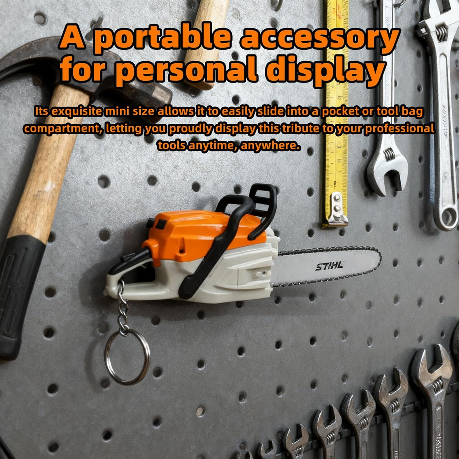 Mini Chainsaw Keychain, Portable Chainsaw Key Ring, Outdoor Tool Themed Gift for Mechanics, Forestry Workers, Firefighters & DIY Lovers