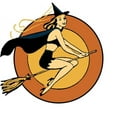 thumbnail image 3 of CafePress - Retro Witch Pajamas - Women's Dark Pajamas, 3 of 4