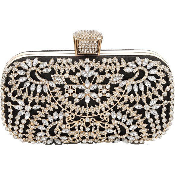 UTAH-Crystal Women Evening Clutch Rhinestone Bag Bling Purse Glitter Radiant Shouder bag for Christmas Bridal Wedding Party