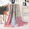 thumbnail image 2 of Pioneer Flower Floral Print Pattern Blanket,Comfortable Soft Lamb Wool Throw Blanket,All Season,Warm Lightweight Blankets for Sofa Bed Couch Living Room Chair,60"x80", 2 of 4