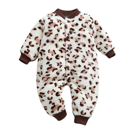 

ZMHEGW Baby Girls Boys Print Thick Warm Jumpsuit Playsuit Romper Clothes
