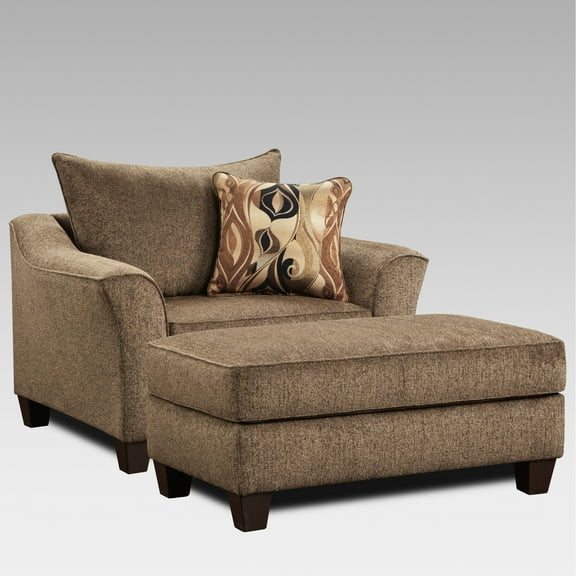 Cafe Fabric Living Room : Accent Chair And In Brown With Overstuffed Cushions -colored Legs, Made Us Textured : Slightly Rolled Arms