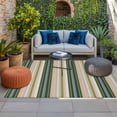 thumbnail image 2 of Green Brown Striped Outdoor Rug for Patio/Deck/Porch, Non-Slip Large Area Rug 3 x 5 Ft, Modern Stripes Art Farmhouse Indoor Outdoor Rugs Washable Area Rugs, Reversible Camping Rug Carpet Runner, 2 of 8