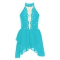 thumbnail image 3 of Raenseen Kids Girls Shiny Rhinestone Figure Ice Skating Dress Gymnastic Skirted Leotard Ballerina Outfit Competition Dancewear Blue Green 16, 3 of 7