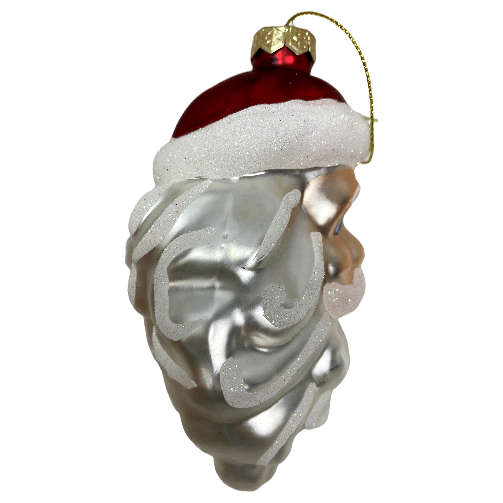 Holiday Time Glass Santa Christmas Hanging Ornament - image 3 of 4