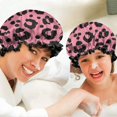 thumbnail image 6 of Shower Caps,Pink and Black Of Leopard Print Waterproof Shower Cap for Women 4 Pieces,Double Reusable Hair Cover for Shower PEVA Elastic Stretch Hem, 6 of 7