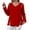W06-Red, variant on Womens Plus Size V Neck Blouses Cutout Cold Shoulder Long Sleeve Tops Hollow Out Loose Fit Top Vacation Fashion Outfit Blouse Black XXXL