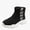 Black, variant on Girls High Top Boots Heart Charm Zipper Chunky Sole Non-Slip Comfortable Durable Easy On Off Shoes Black Size 8 Toddler