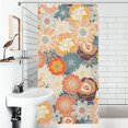 thumbnail image 4 of Retro Funky Flowers Shower Curtain for Bathroom, Polyester Cloth Shower Curtain with Hooks, Modern Shower Curtain, Art Deco Shower Curtain, 36x72 inch Shower Curtain, 7 Hooks, 4 of 5