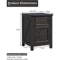 thumbnail image 6 of T4TREAM 17.8" W Farmhouse Wooden Nightstand End Table with Charging Station and Storage, Black, 6 of 7