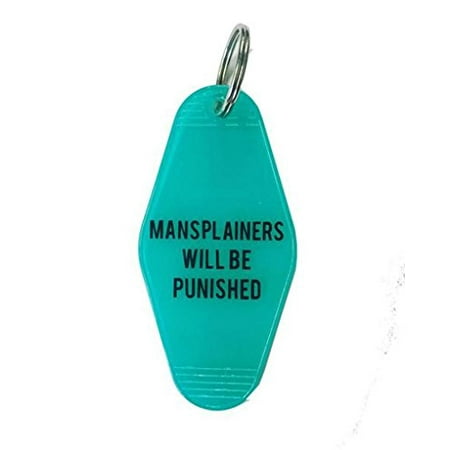 Mansplainers Will Be Punished Motel Style Feminist Keychain in (Best Way To Get Blue Charms)
