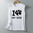 thumbnail image 4 of HAPIMO Women's Summer Tank Tops Sleeveless Shirts for Girls Daily Basic Camisole O-Neck Blouse Cute Dog Paw Letter Print Tops Casual Loose Fit Camis Rollbacks White XXL, 4 of 5