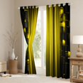thumbnail image 3 of Manfei 3D Neon Stripes Kitchen Curtains, Vertical Lines Black Out Curtains Pack of 2 (42x63 Each), Yellow Black, 3 of 6