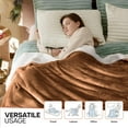 thumbnail image 5 of IR Imperial Rooms Sherpa Bed Blanket Soft Thick & Warm Fluffy Plush Winter Fleece Reversible Lightweight Queen (90x90) Coffee, 5 of 8