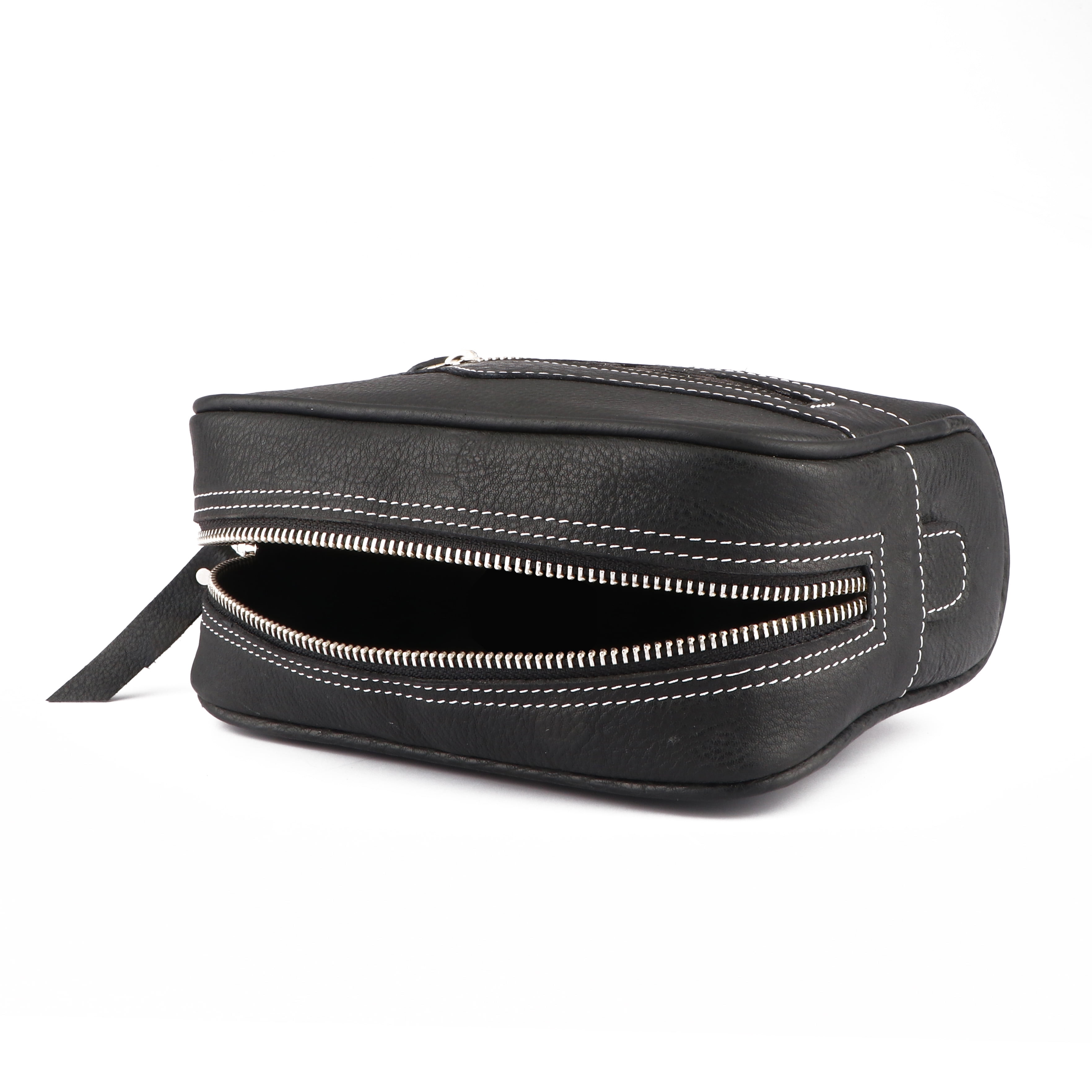 Leather Waist Belt Bag Travel Pouch Fanny Pack Black 18BT25BK