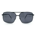 thumbnail image 6 of Mens Classic Iconic Rectangle Metal Rim Officer Agent Spring Hinge Sunglasses All Black, 6 of 8