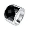 thumbnail image 5 of 5 Colors 19mm Crystal Men Women's Silver Band Wedding Retro Titanium Steel Ring, 5 of 5