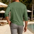thumbnail image 6 of Guluxicc Men's Cotton Long Sleeve Shirts with Pocket Crew Neck Pullover Classic Fit T Shirts Summer Casual Outfits, 6 of 7