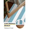 thumbnail image 4 of Cyan and White Striped Area Rug for Bedroom 3x5 Ft Gradient Geometric Super Soft fuzzy Throw Rug Non-Slip Fluffy Plush Indoor Floor Carpet for Living Room Nursery Home Decor, 4 of 8
