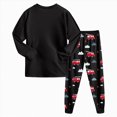 thumbnail image 5 of NOLDARES Toddler Baby Boy Pajamas Set Kids Sleepwear 2 Pcs Pjs Long Sleeve Top and Pants Jammies Sets Fall Winter 6-12 Months 12-24 Months 2t 3t 4t 5t 6t 7t 8t 9t Children,Watermelon Red,4-5 Y, 5 of 8