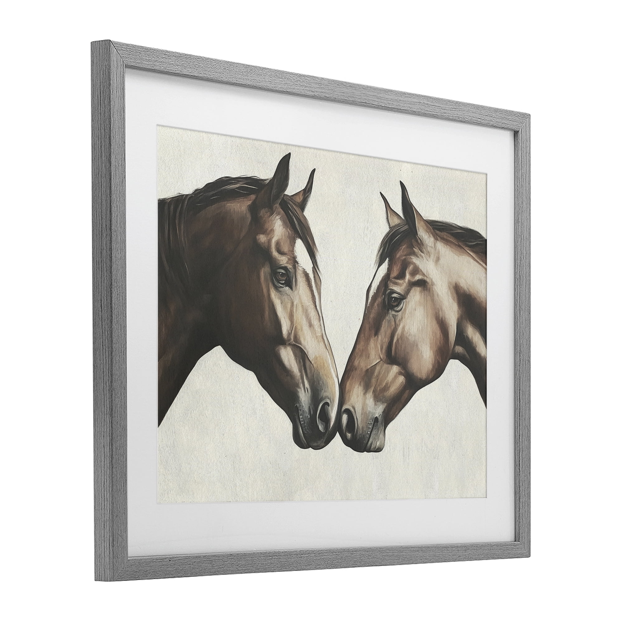 Stupell Industries Equine Companions Pair Gray Framed Print Under Glass, design by Svetlana Aleynikova