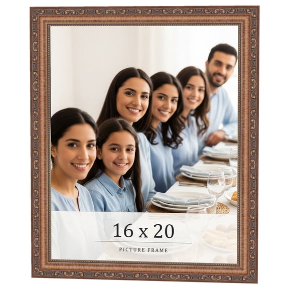 16x20 Frame Gold Solid Wood Picture Frame Width 1.25 Inches | Interior Frame Depth 0.375 Inches |