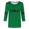 thumbnail image 4 of COM1950s Blouses pour Femmes, Blouses pour Femmes Mode, Mode T-Shirt Décontracté Imprimé Col Rond Manches 3/4, Hauts pour Femmes, Hauts Décontractés pour Femmes, 4 of 8
