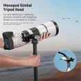 thumbnail image 3 of GM39 Gimbal Joint for Monopod Tripod Long Telephoto Lenses Metal Low Profile BallHead 360 Pan 90 Tilt, 3 of 5