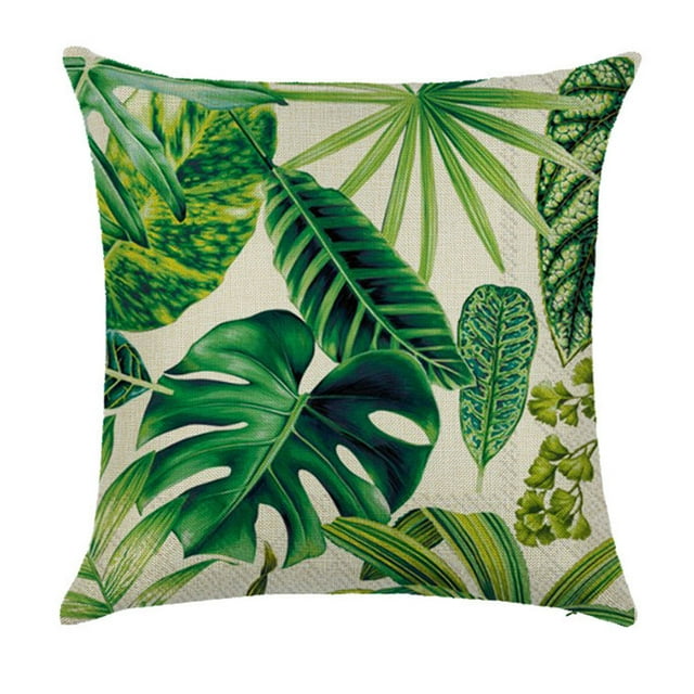 Funda de cojín de almohada botánica Ilustración de color tropical de acuarela Sensación naturalFunda de cojín de almohada botánica Ilustración de color tropical de acuarela Sensación natural